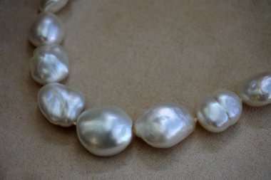Close up of a laxuries Australian South Sea pearls neckless