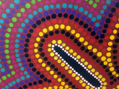 Australian Aboriginal dot painting artwork abstract background and texture.