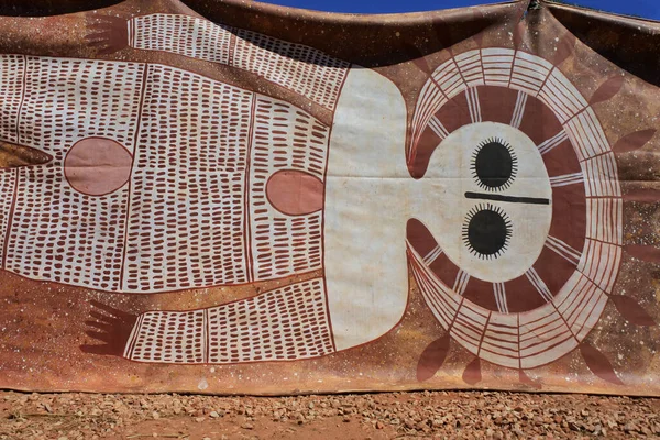 Derby July 2022 Indigenous Australian Art Wandjina Style Wandjina Cloud — Foto Stock