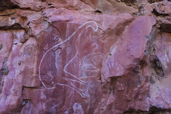 Wyndham Aug 2022 Australian Aboriginal Mythology Rock Paintings Emu Bird — Stock Photo, Image