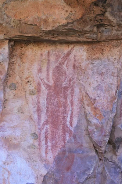 Wyndham Aug 2022 Australian Aboriginal Mythology Human Figure Rock Paintings — Stockfoto