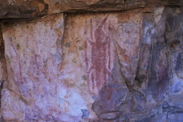 Wyndham Aug 2022 Australian Aboriginal Mythology Human Figure Rock Paintings — Foto de Stock
