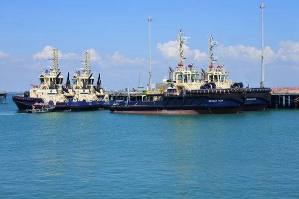 Darwin Sep 2022 Grupp Bogserbåtar Förtöjning Fort Hill Wharf Bogserbåtar — Stockfoto