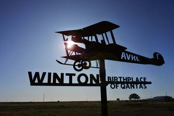 Winton Qld Sep 2022 Sonneneruption Geburtsort Von Qantas Winton Qantas — Stockfoto