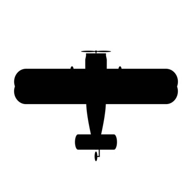 Siyah mısır uçak simgesi beyaz arkaplanda izole edildi. Uçak vektör simgesi