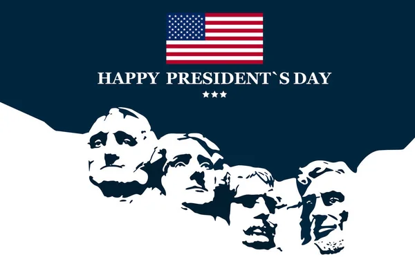 Banner Happy Presidents Day Στις Ηνωμένες Πολιτείες Πατριωτικό Υπόβαθρο Για — Διανυσματικό Αρχείο