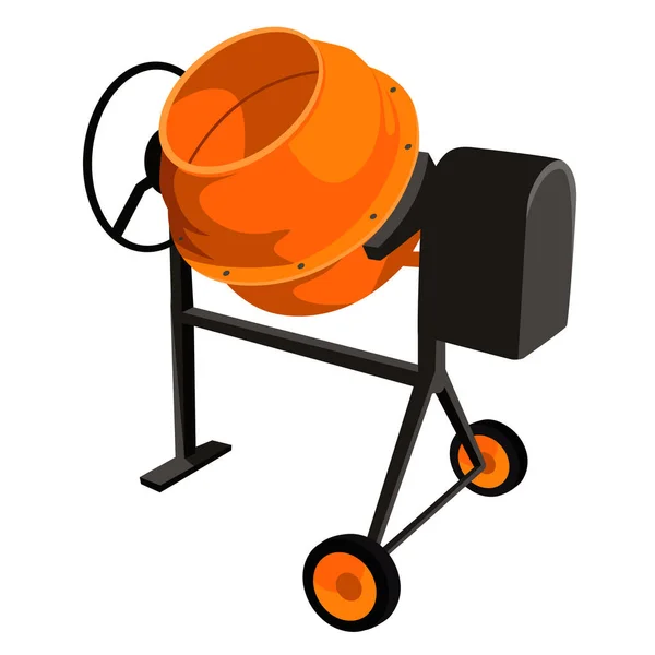 Ілюстрація Цементу Змішувача Оранжевого Бетону Ізольованого Білому Тлі Будівельна Техніка — стоковий вектор