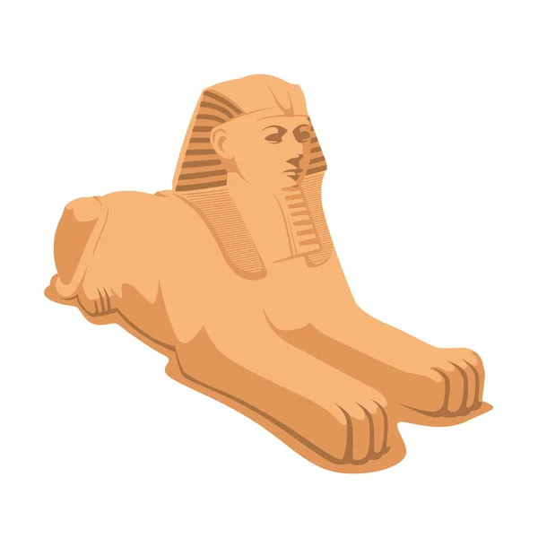 在白色背景上孤立的狮身人面像 来自埃及文化的元素 — 图库矢量图片