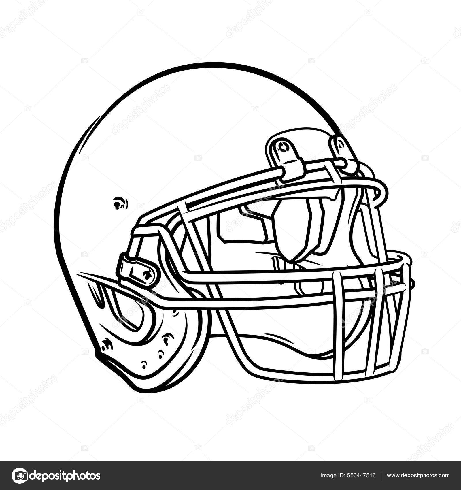 Logotipo de casco de fútbol americano diseño deportivo monocromático