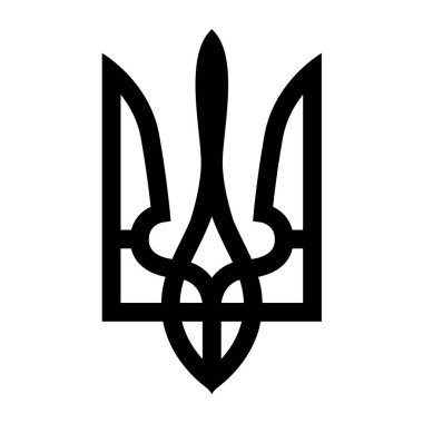 Ukrayna arması. Ukrayna 'da özgürlük işareti. Beyaz arkaplanda izole