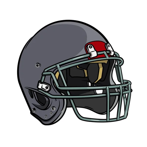 Gray Helmet American Soccer Sporty Mood Isolated White Background — ストックベクタ