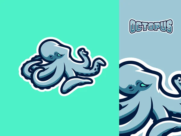 Logo Van Een Sportclub Cyberclub Vorm Van Een Octopus Agressieve — Stockvector