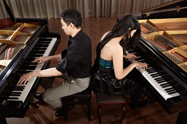 Duet with pianos — Stock Photo, Image