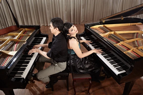 Duet with pianos — Stock Photo, Image