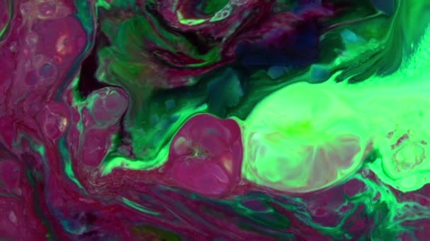 Sfondo Astratto Con Pittura Psichedelica Colori Liquidi Vividi Texture Metraggio — Video Stock