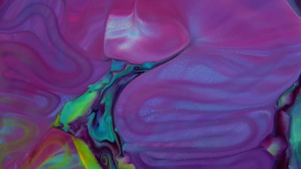 Antecedentes Abstractos Con Pintura Psicodélica Colores Líquidos Vívidos Texture Footage — Vídeos de Stock
