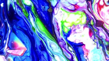 Soyut Sonsuz Renk Döngüleri ve Patlamalar Ayrıntılı Renkli Yüzey Boyaları Hipnotize Ediyor.