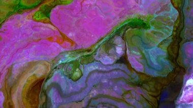 Soyut Sonsuz Renk Döngüleri ve Patlamalar Ayrıntılı Renkli Yüzey Boyaları Hipnotize Ediyor