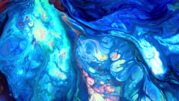 Abstract Kleurrijke Inkt Vloeibare Explode Diffusion Pshychedelic Paint Blast Movement — Stockvideo