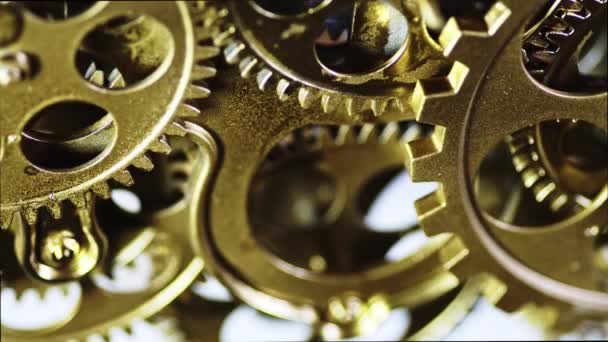 Vintage Gears Cogs Working Together Footage — Stock video