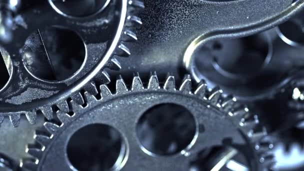 Vintage Gears Cogs Working Together Footage — Stock Video