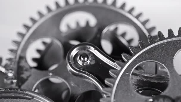 Vintage Ingranaggi Cogs Lavorare Insieme Filmato — Video Stock