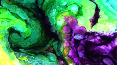 Renkli Kaos Mürekkebi Sıvı Türbülans Hareketinde Yayıldı 