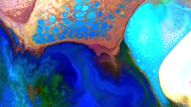 Renkli Kaos Mürekkebi Sıvı Türbülans Hareketinde Yayıldı — Stok video