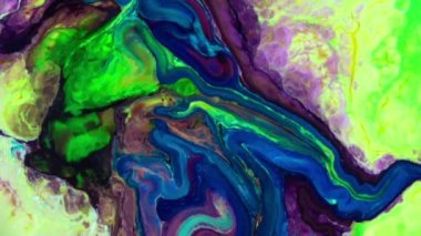 Renkli Kaos Mürekkebi Sıvı Türbülans Hareketinde Yayıldı 