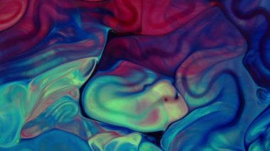 Renkli Kaos Mürekkebi Sıvı Türbülans Hareketinde Yayıldı 