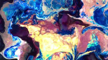 Renkli Kaos Mürekkebi Sıvı Türbülans Hareketinde Yayıldı 