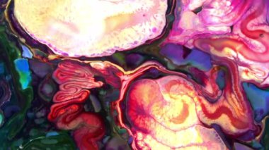 Renkli Kaos Mürekkebi Sıvı Türbülans Hareketinde Yayıldı 