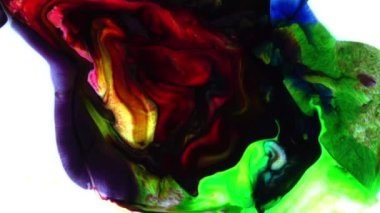 Renkli Kaos Mürekkebi Sıvı Türbülans Hareketinde Yayıldı 