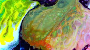 Soyut Renkli Sıvı Boya Arkaplanının Yakın Çekimi. 