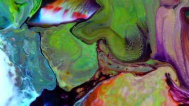 Renkli Kaos Mürekkebi Sıvı Türbülans Hareketinde Yayıldı 