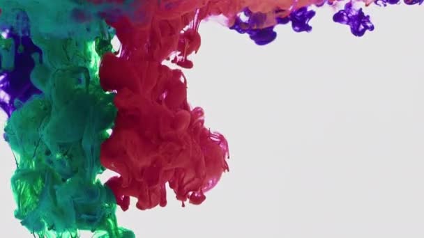 Gotas Tinta Fractal Abstratas Muito Agradáveis Água Espalha Imagens Textura — Vídeo de Stock