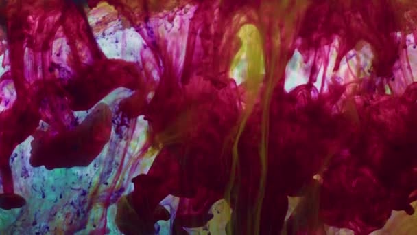Gotas Tinta Fractal Abstratas Muito Agradáveis Água Espalha Imagens Textura — Vídeo de Stock