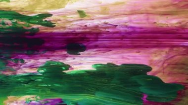 Çok Güzel Soyut Fraktal Mürekkep Damlaları Suya Doku Yayıyor.