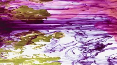 Çok Güzel Soyut Fraktal Mürekkep Damlaları Suya Doku Yayıyor.