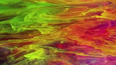 Çok Güzel Soyut Fraktal Mürekkep Damlaları Suya Doku Yayıyor.