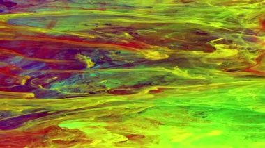 Çok Güzel Soyut Fraktal Mürekkep Damlaları Suya Doku Yayıyor.