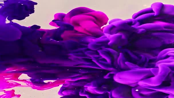 Красиво Абстрактные Фрактальные Капли Чернил Воде Распространяет Текстуру Кадры — стоковое видео