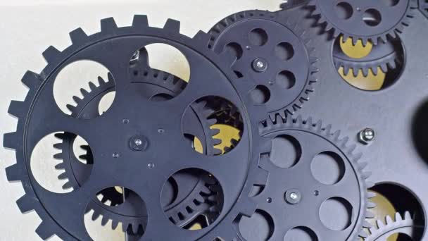 Very Nice Close Shot Cogs Gears Rotating Footage — Video Stock