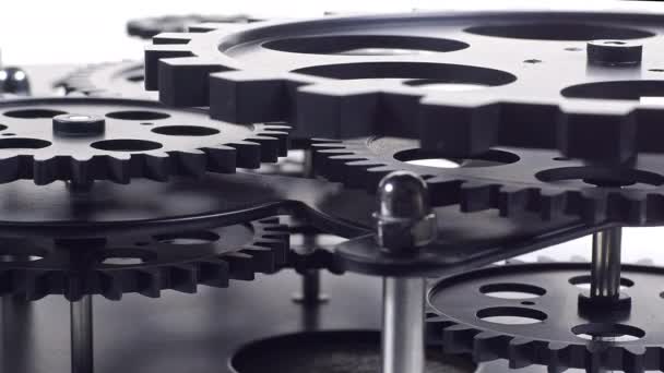 Muy Bonito Primer Plano Cogs Engranajes Rotación Material Archivo — Vídeo de stock