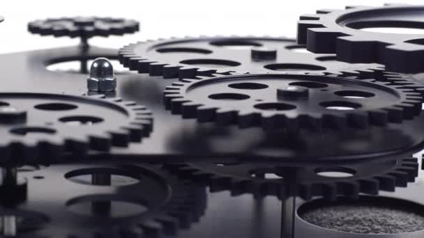 Very Nice Close Shot Cogs Gears Rotating Footage — Stock Video