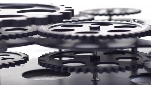 Very Nice Close Shot Cogs Gears Rotating Footage — Video Stock