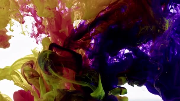 Very Nice Abstract Fractal Ink Drops Water Spreads Texture Footage — Video Stock
