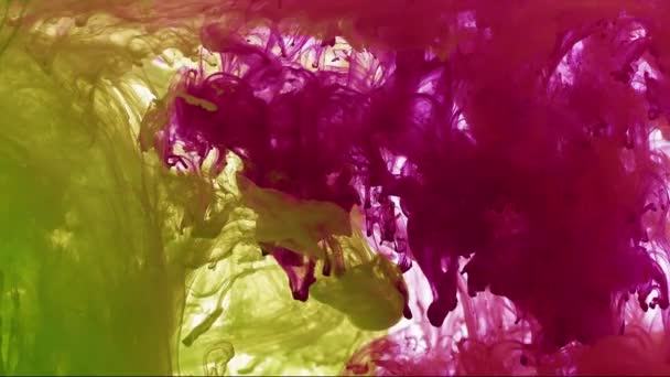 Mycket Trevlig Abstrakt Fractal Bläck Droppar Vatten Sprickor Textur Filmer — Stockvideo