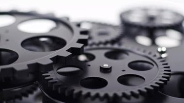Çarkların ve dişlilerin dönüşümlü görüntülerinin çok güzel yakın plan çekimi...