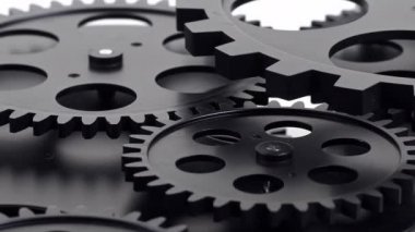 Siyah Çarklı Çalışanların Yakın Çekimi Çalışma Görüntüsü.